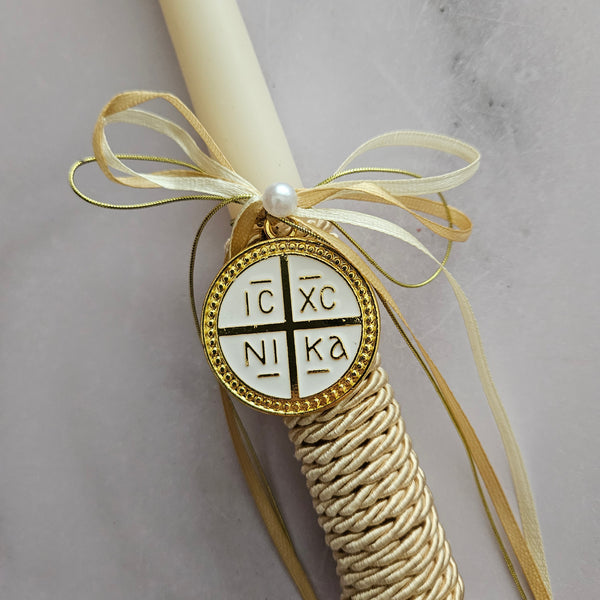 A beautiful handmade Beeswax Orthodox Candle, inspired by true Easter tradition.