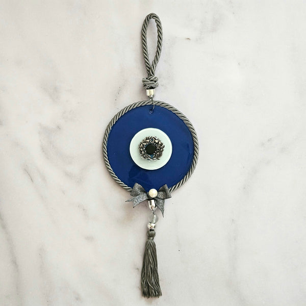 Mati - Glass Evil Eye Wall Decor - Large Royal Blye